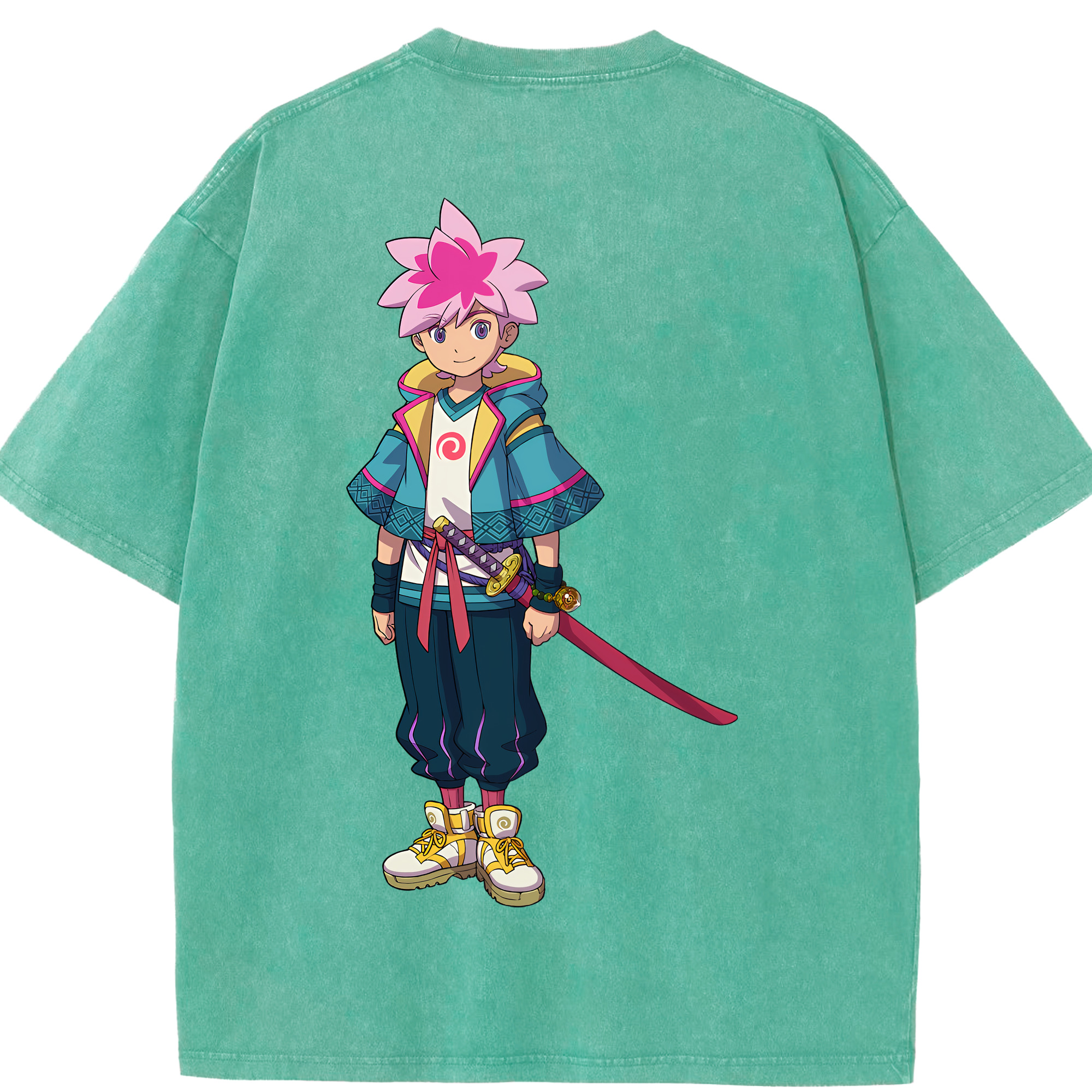 （画像用） 妖怪ウォッチ Yo-kai Watch 綿100% ヴィンテージ風 半袖Tシャツ（背面プリント）